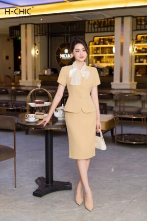 Set ký giả cổ nơ luồn