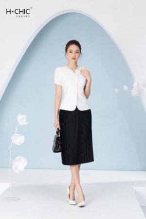 Set ký giả trắng cổ hoa