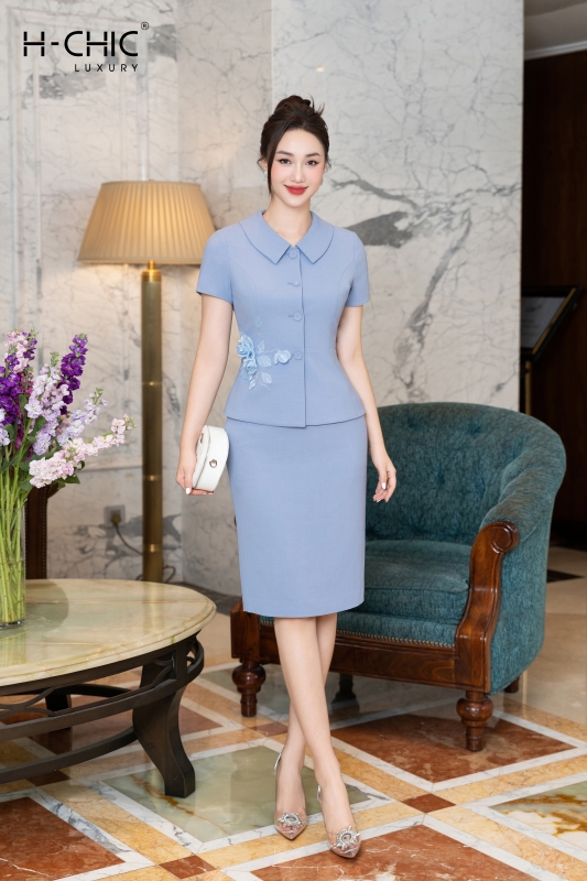 Set ký giả xanh ngọc cổ sen hoa sườn
